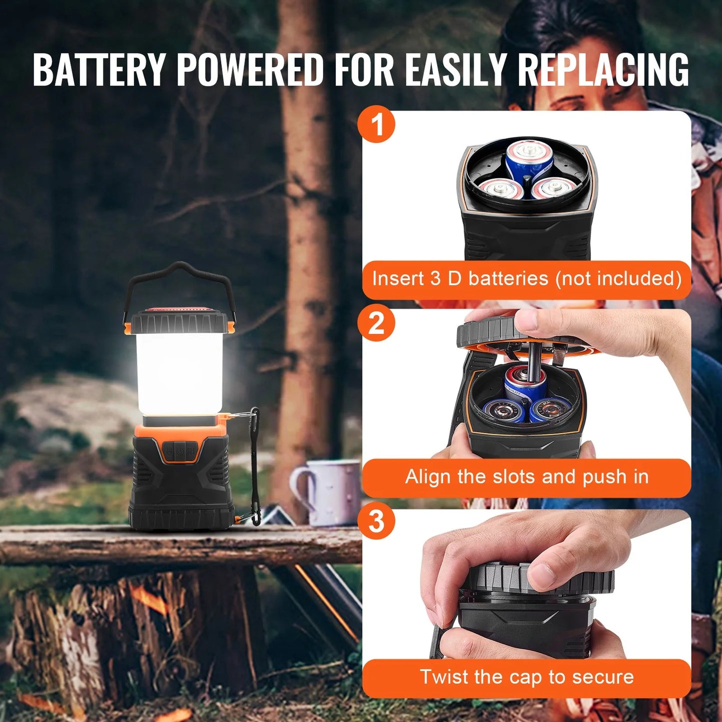 VEVOR All-In-One Battery-Powered LED Camping Lantern for an Exceptional Outdoor Experience